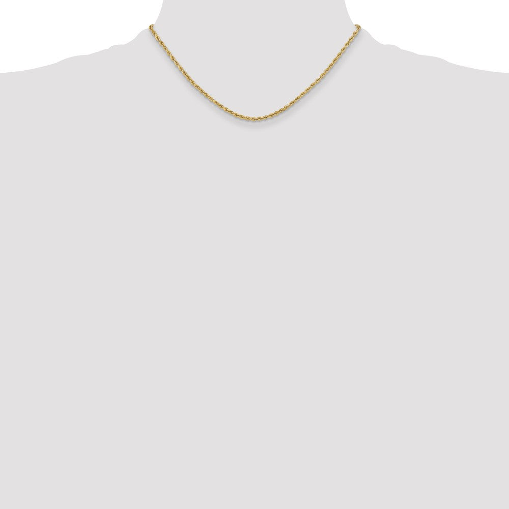 10k Yellow Gold 3 mm Semi-solid D/C Rope Chain (3.58 grams)