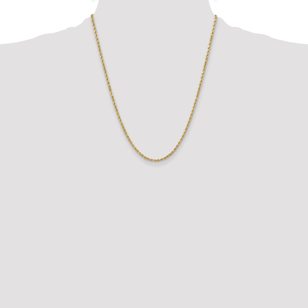 10k Yellow Gold 3 mm Semi-solid D/C Rope Chain (3.58 grams)