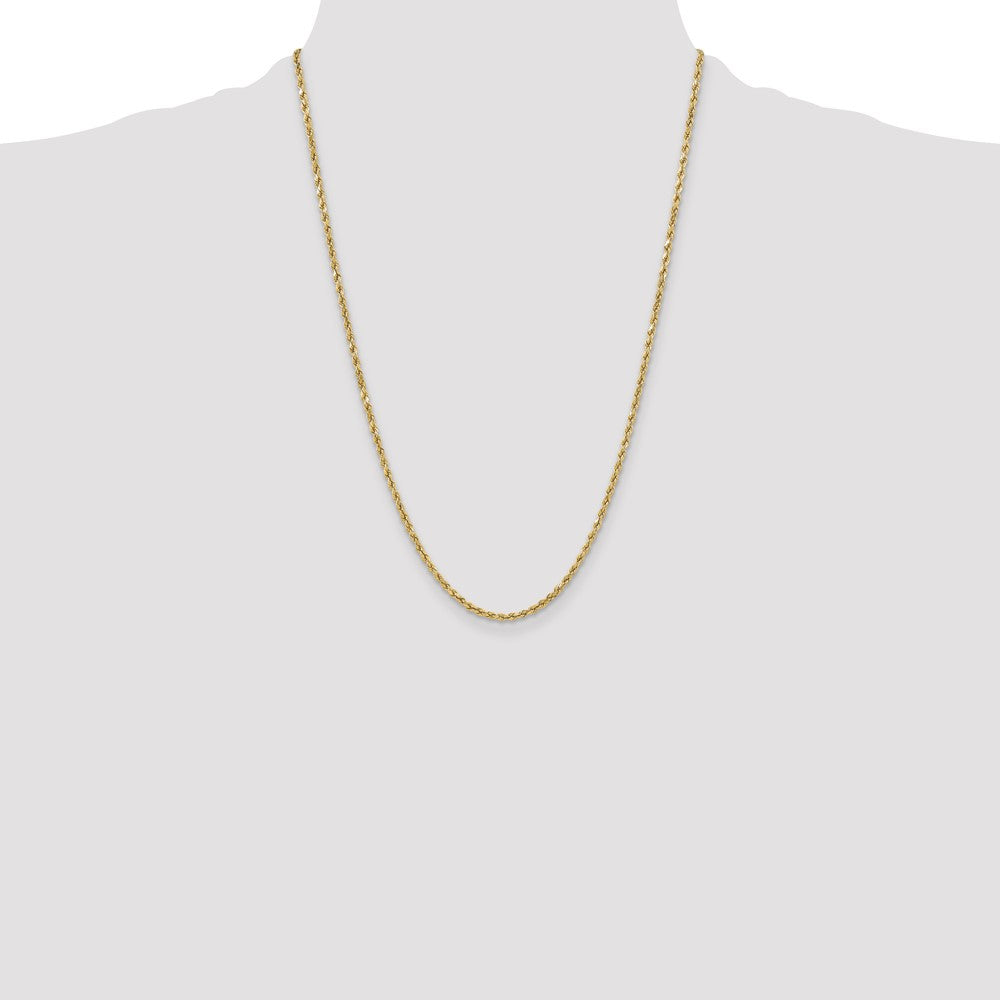 10k Yellow Gold 3 mm Semi-solid D/C Rope Chain (3.58 grams)