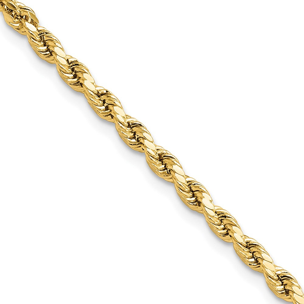 10k Yellow Gold 3 mm Semi-solid D/C Rope Chain (3.58 grams)