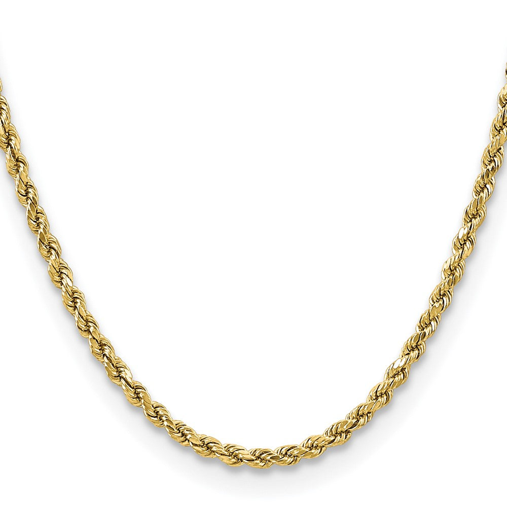 10k Yellow Gold 3.5 mm Semi-solid D/C Rope Chain (4.76 grams)