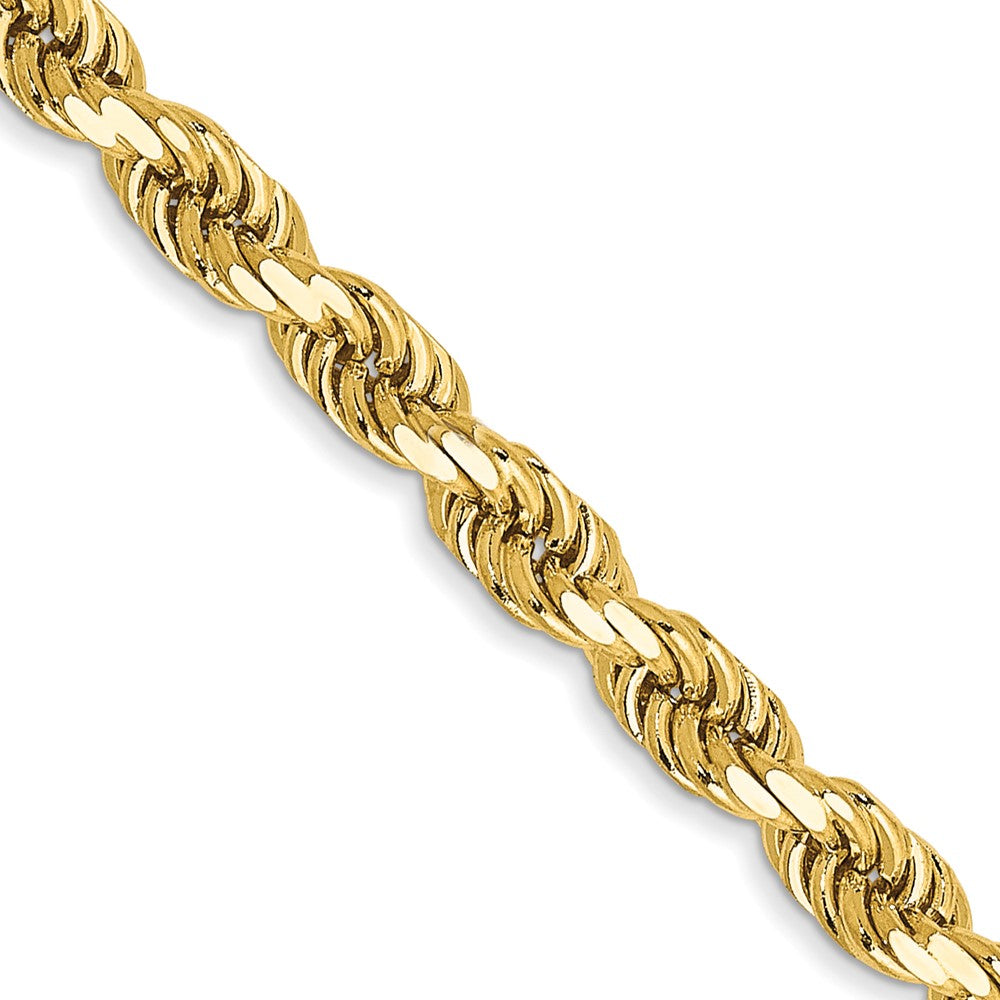 10k Yellow Gold 3.5 mm Semi-solid D/C Rope Chain (4.76 grams)