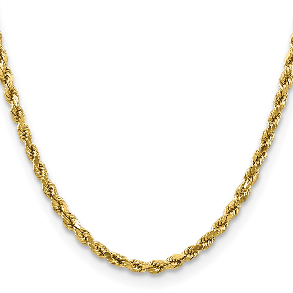 10k Yellow Gold 4 mm Semi-solid D/C Rope Chain