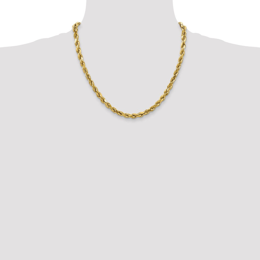 10k Yellow Gold 4 mm Semi-solid D/C Rope Chain (5.43 grams)