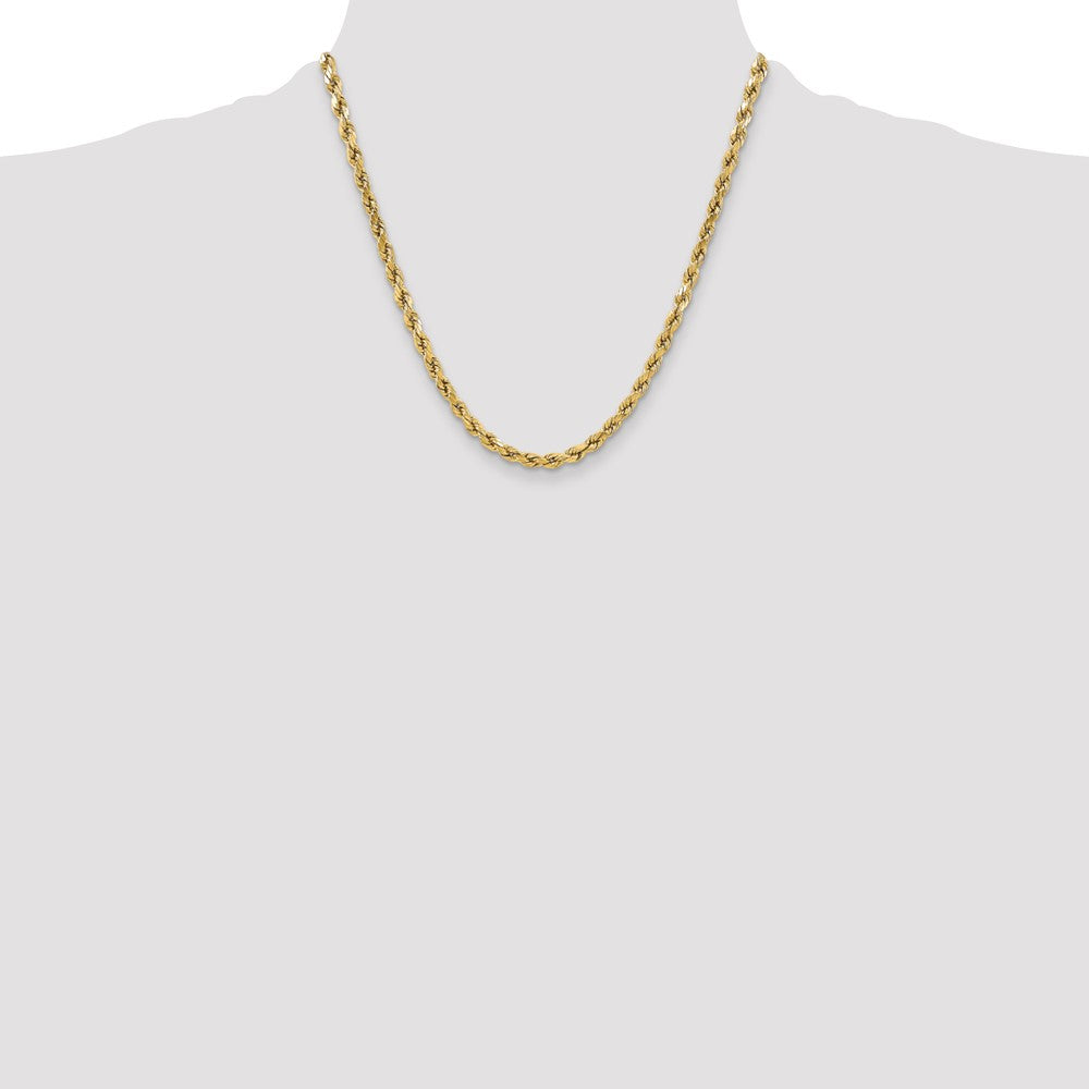10k Yellow Gold 5.5 mm Semi-solid D/C Rope Chain (7.72 grams)