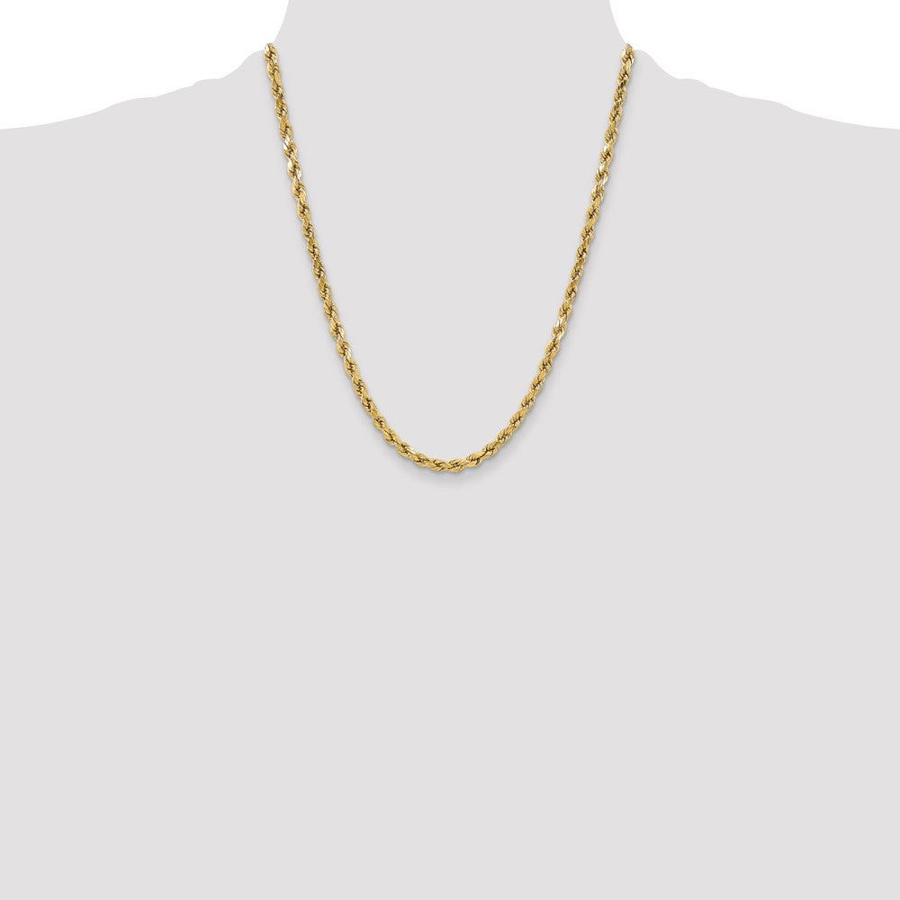 10k Yellow Gold 5.5 mm Semi-solid D/C Rope Chain (7.72 grams)