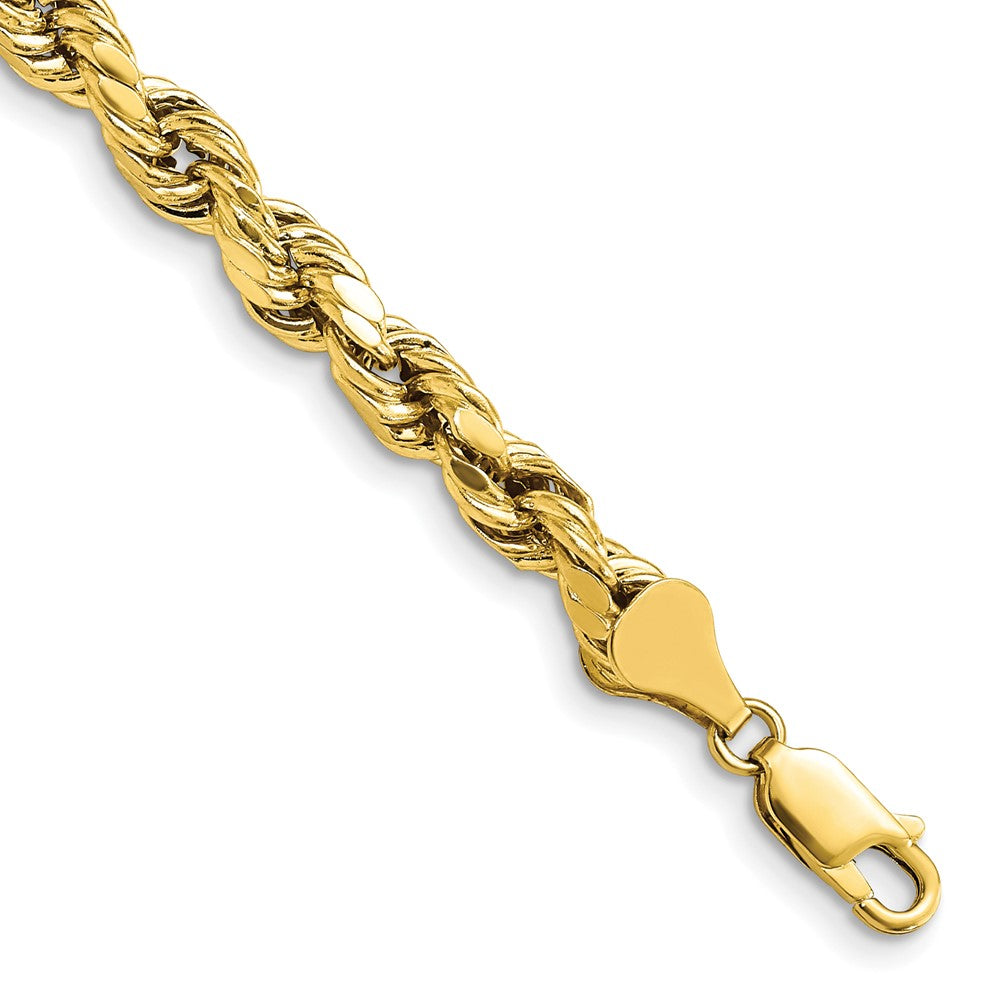 10k Yellow Gold 5.5 mm Semi-solid D/C Rope Bracelet (4.42 grams)