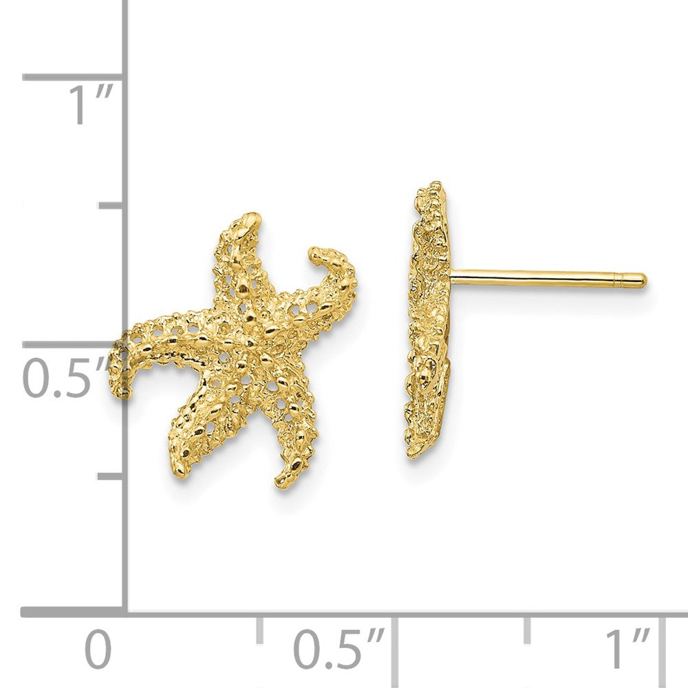 10k Yellow Gold 11 mm Starfish Earrings (1.33 grams)