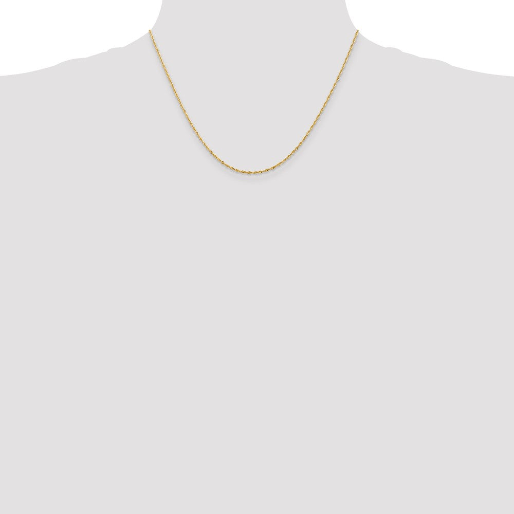 10k Yellow Gold 1.5 mm Extra-Light D/C Rope Chain (2.15 grams)