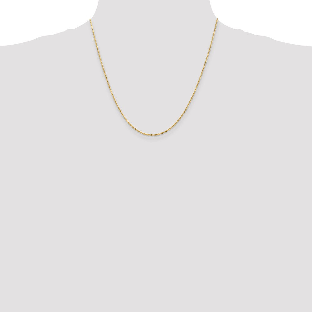 10k Yellow Gold 1.5 mm Extra-Light D/C Rope Chain (2.15 grams)