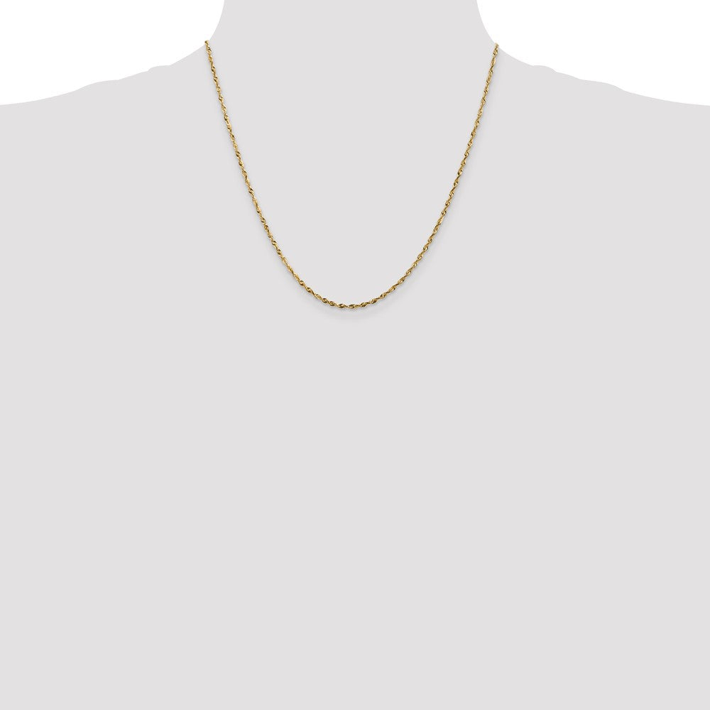 10k Yellow Gold 1.8 mm Extra-Light Diamond Cut Rope Chain (3.4 grams)