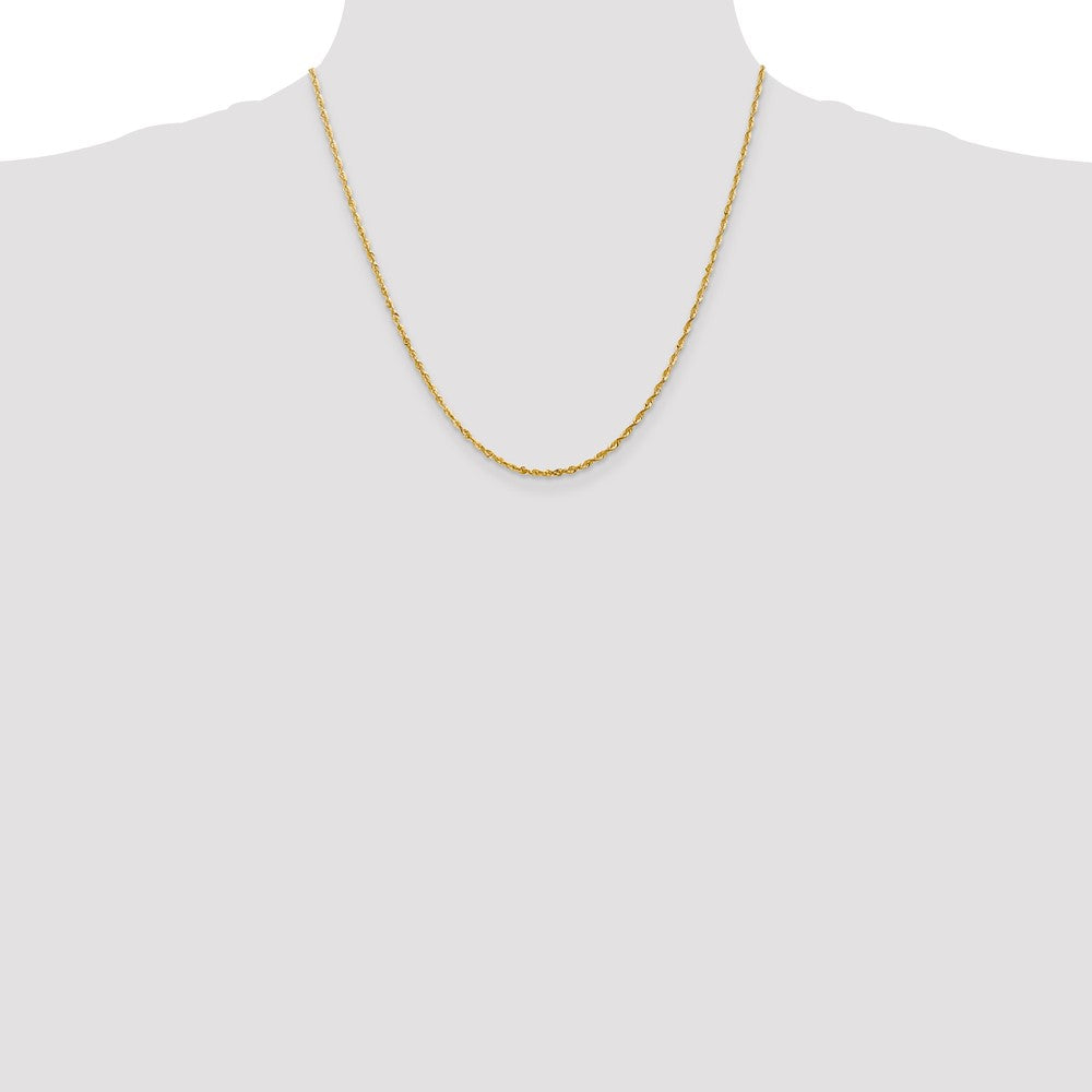 10k Yellow Gold 2 mm Extra-Light Diamond Cut Rope Chain (4.25 grams)
