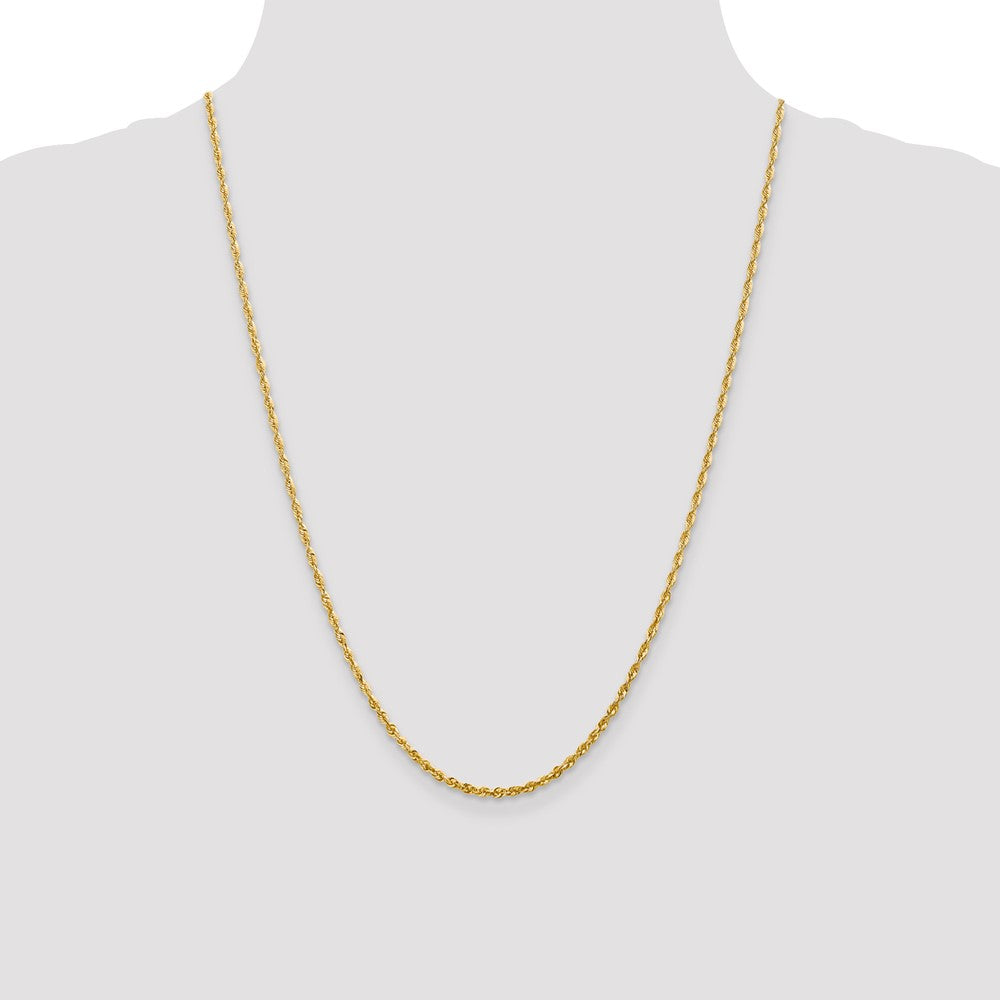 10k Yellow Gold 2.25 mm Extra-Light Diamond Cut Rope Chain (5.95 grams)
