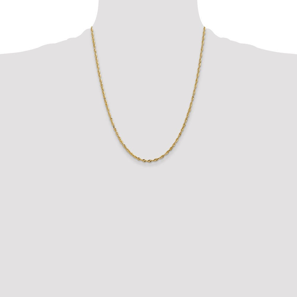 10k Yellow Gold 2.5 mm Extra-Light D/C Rope Chain (5.81 grams)
