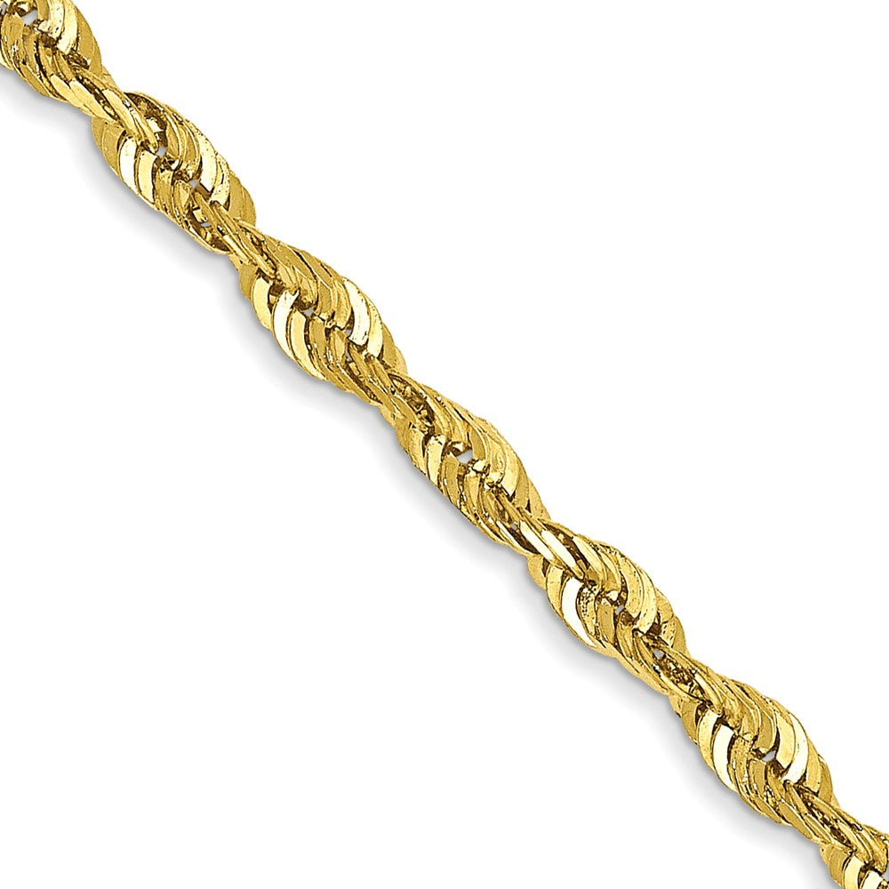 10k Yellow Gold 2.5 mm Extra-Light D/C Rope Chain (5.81 grams)