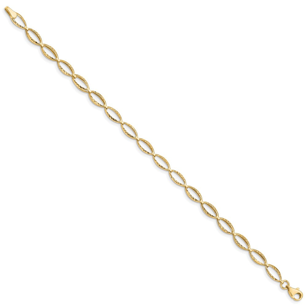 10k Yellow Gold 5 mm Polished Oval Link Bracelet (2.35 grams)