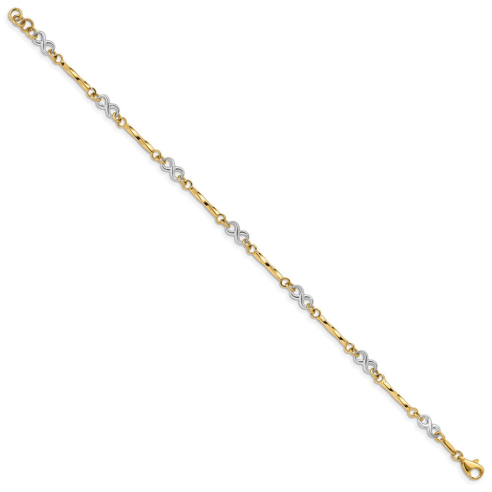 10k Two-tone 5 mm Fancy Link Bracelet (2.73 grams)