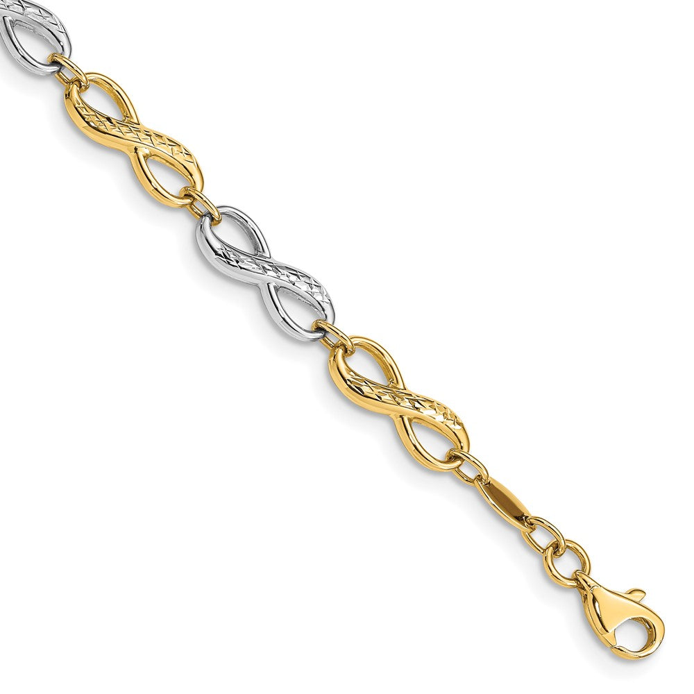 10k Two-tone 5 mm Infinity Symbol Bracelet (3.42 grams)