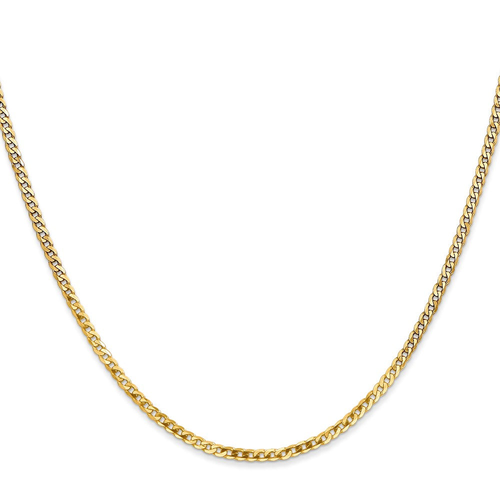 10k Yellow Gold 2.2 mm Flat Beveled Curb Chain (3.38 grams)