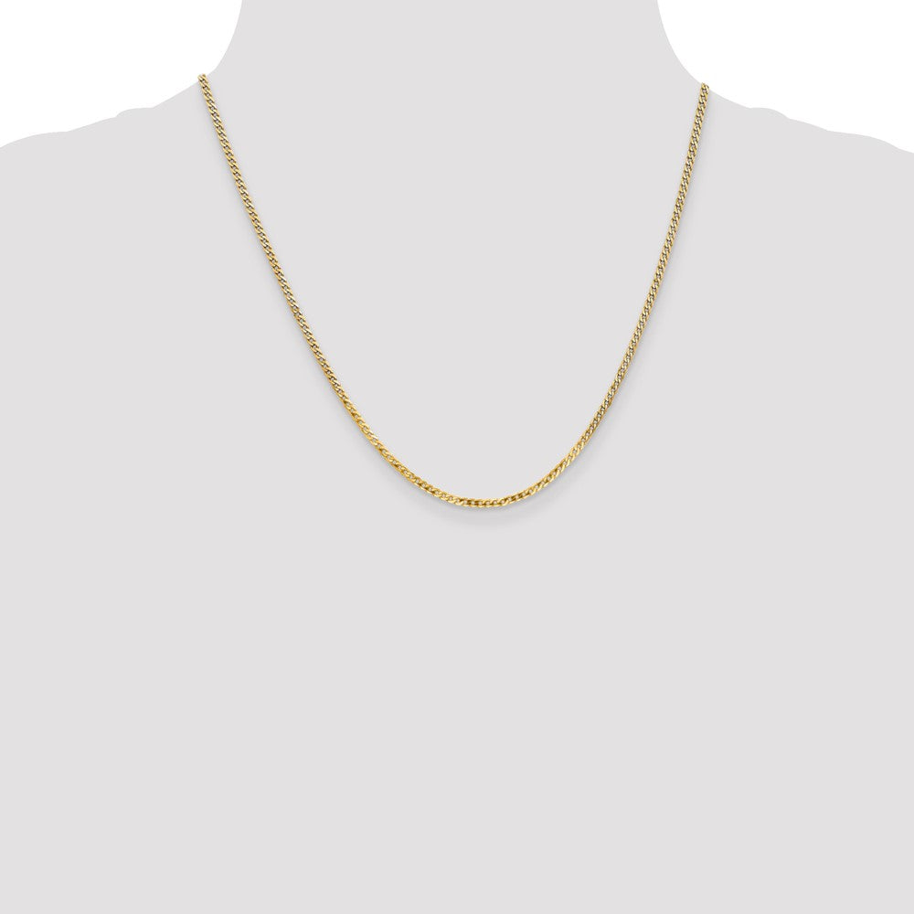10k Yellow Gold 2.2 mm Flat Beveled Curb Chain (3.38 grams)