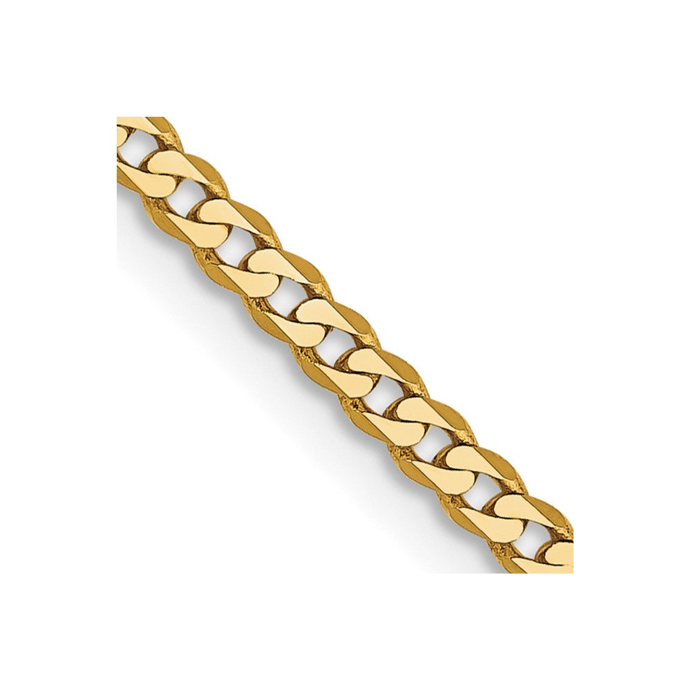 10k Yellow Gold 2.2 mm Flat Beveled Curb Chain (3.38 grams)