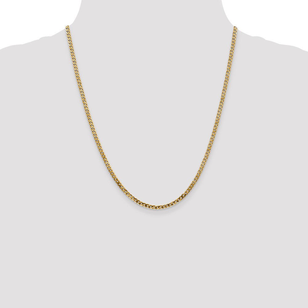 10k Yellow Gold 2.9 mm Flat Beveled Curb Chain (5 grams)
