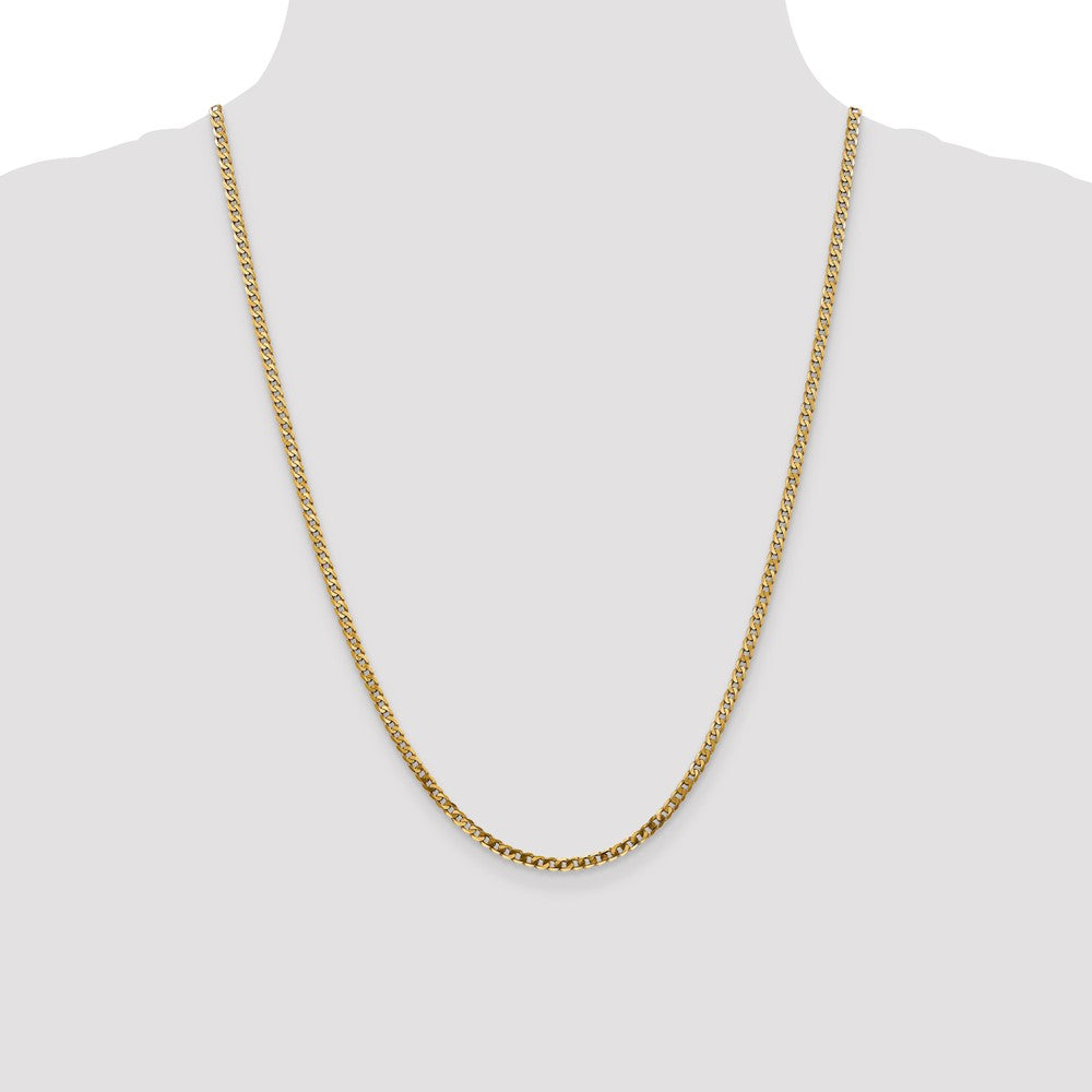 10k Yellow Gold 2.9 mm Flat Beveled Curb Chain