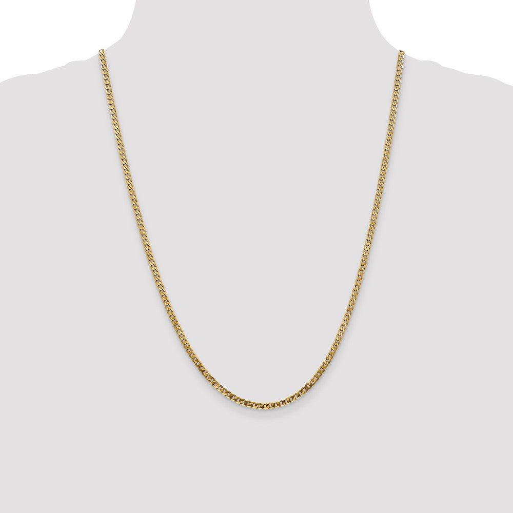 10k Yellow Gold 2.9 mm Flat Beveled Curb Chain (5 grams)