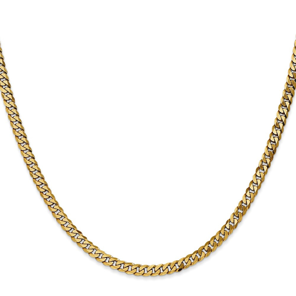 10k Yellow Gold 3.9 mm Flat Beveled Curb Chain (10.28 grams)