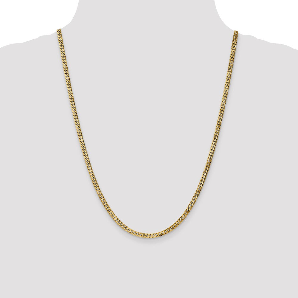 10k Yellow Gold 3.9 mm Flat Beveled Curb Chain (10.28 grams)