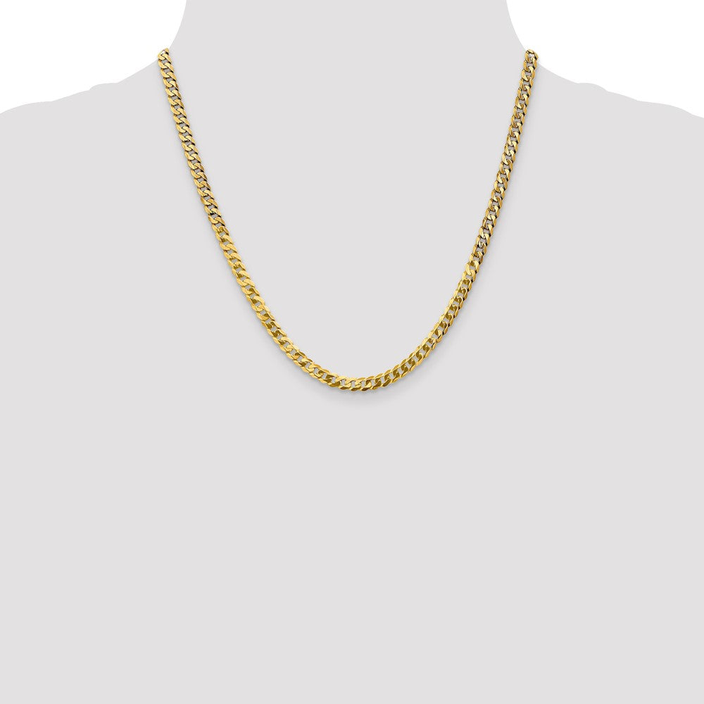 10k Yellow Gold 4.75 mm Flat Beveled Curb Chain (13.99 grams)