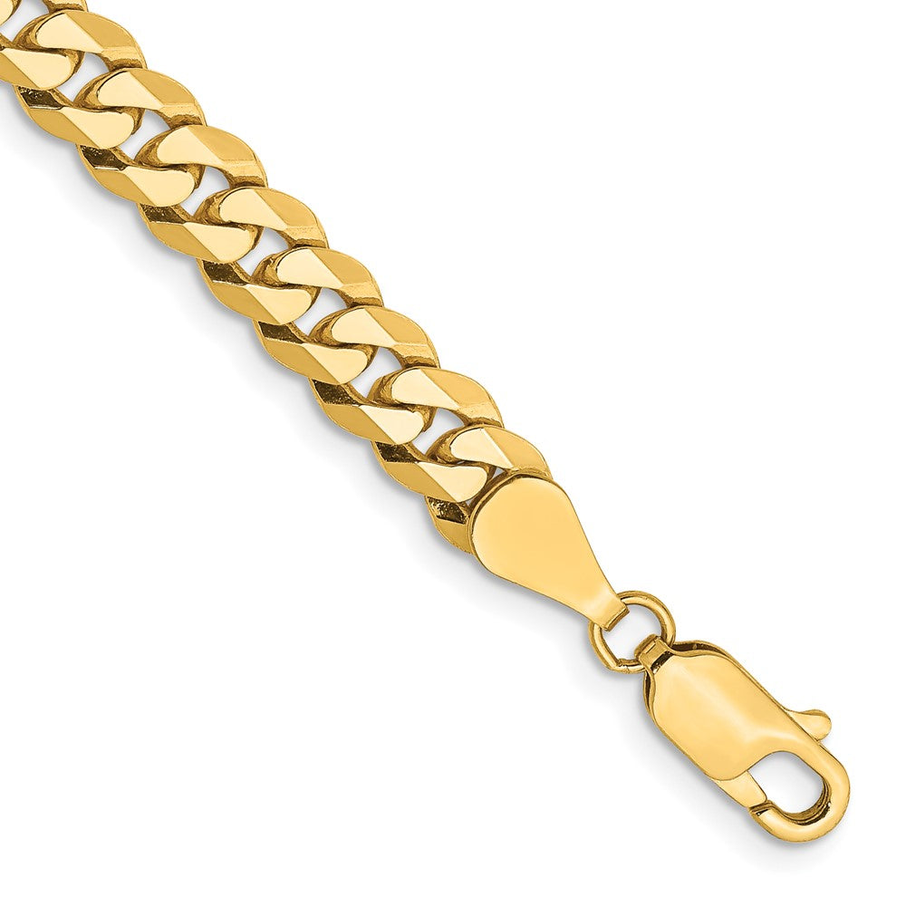10k Yellow Gold 5.75 mm Flat Beveled Curb Bracelet (7.8 grams)