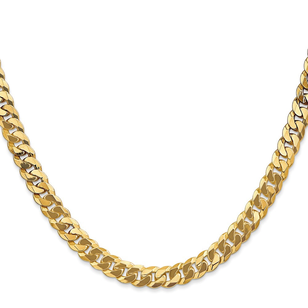 10k Yellow Gold 6.25 mm Flat Beveled Curb Chain (25.27 grams)