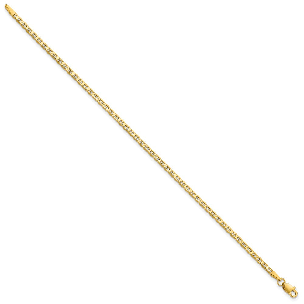 10k Yellow Gold 2.4 mm Flat Anchor Bracelet (1.77 grams)
