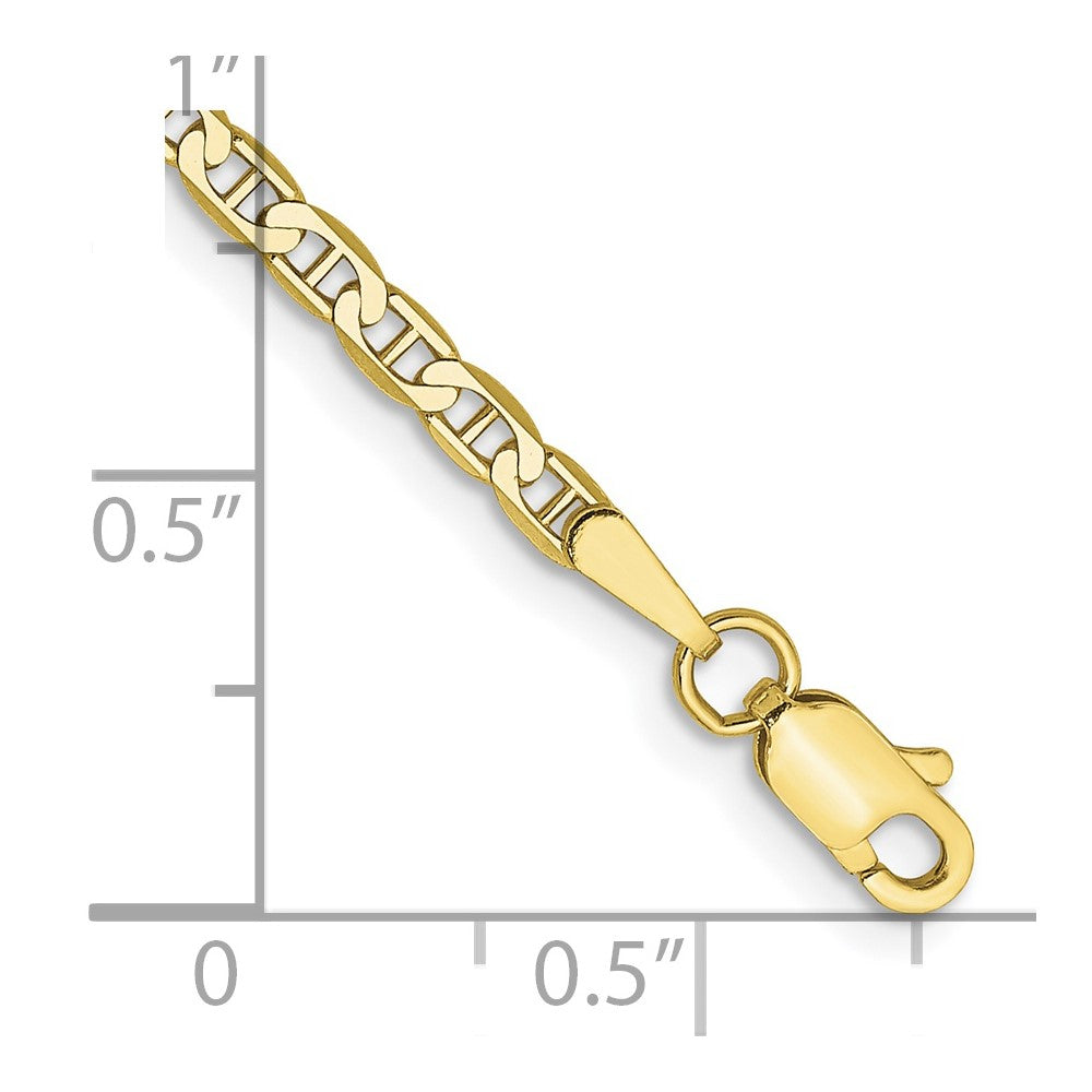 10k Yellow Gold 2.4 mm Flat Anchor Bracelet (1.77 grams)