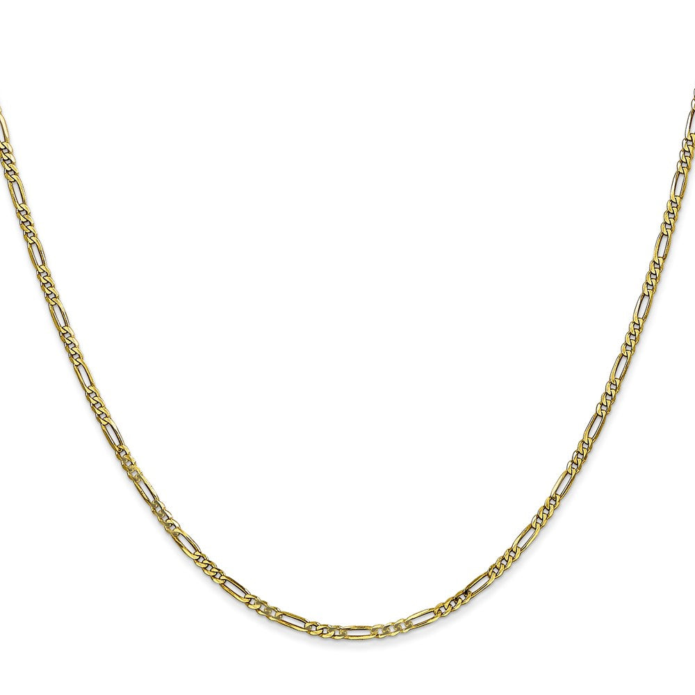 10k Yellow Gold 1.75 mm Flat Figaro Chain (2.35 grams)