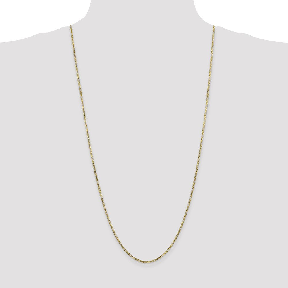 10k Yellow Gold 1.75 mm Flat Figaro Chain (2.35 grams)