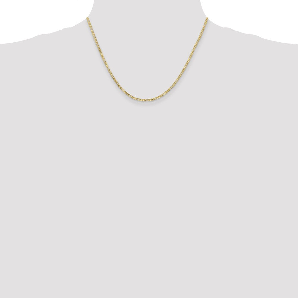 10k Yellow Gold 2.2 mm Flat Figaro Chain (3.01 grams)