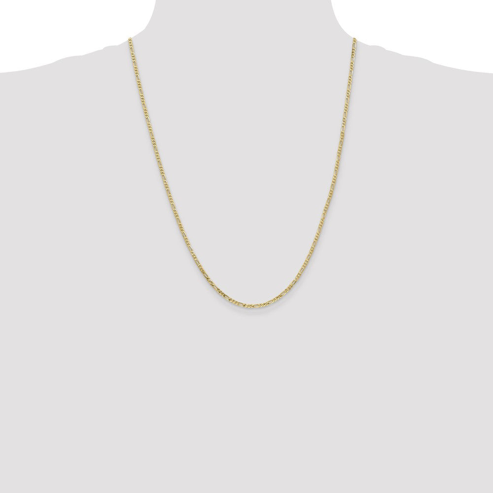 10k Yellow Gold 2.2 mm Flat Figaro Chain (3.01 grams)