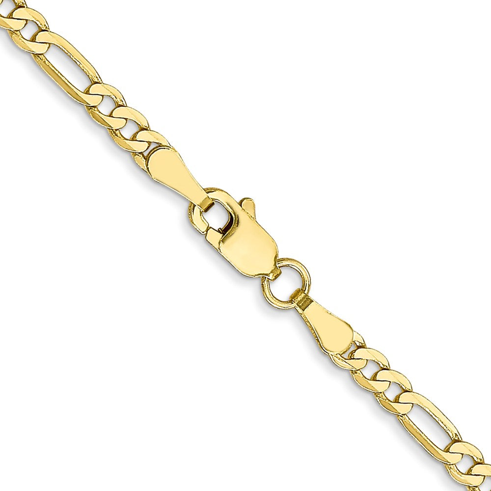 10k Yellow Gold 2.75 mm Flat Figaro Chain