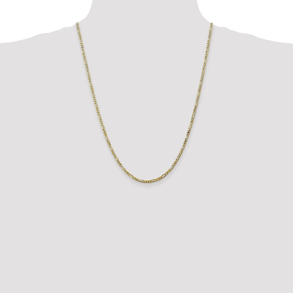 10k Yellow Gold 2.75 mm Flat Figaro Chain (4.15 grams)