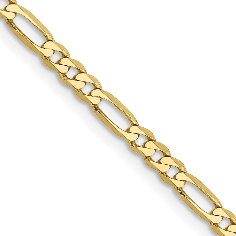 10k Yellow Gold 2.75 mm Flat Figaro Chain (4.15 grams)