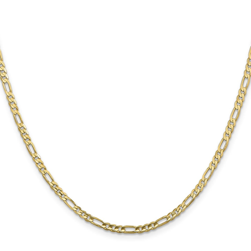10k Yellow Gold 3 mm Flat Figaro Chain (4.59 grams)