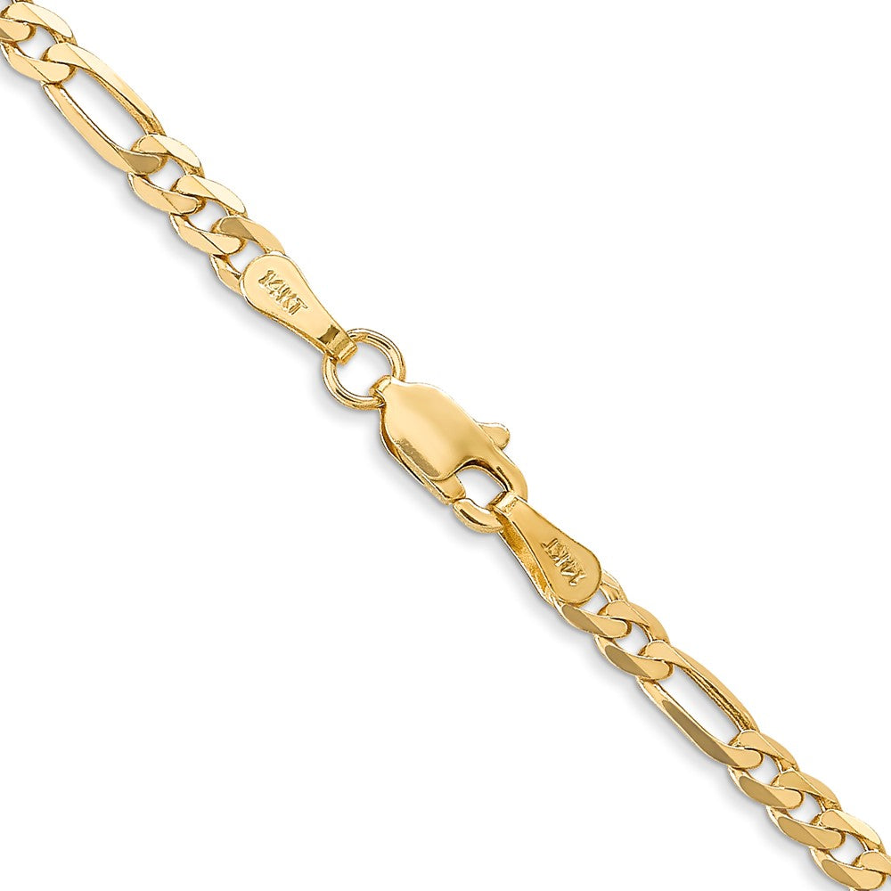 10k Yellow Gold 3 mm Flat Figaro Chain (4.59 grams)