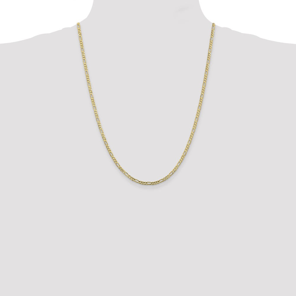 10k Yellow Gold 3 mm Flat Figaro Chain (4.59 grams)