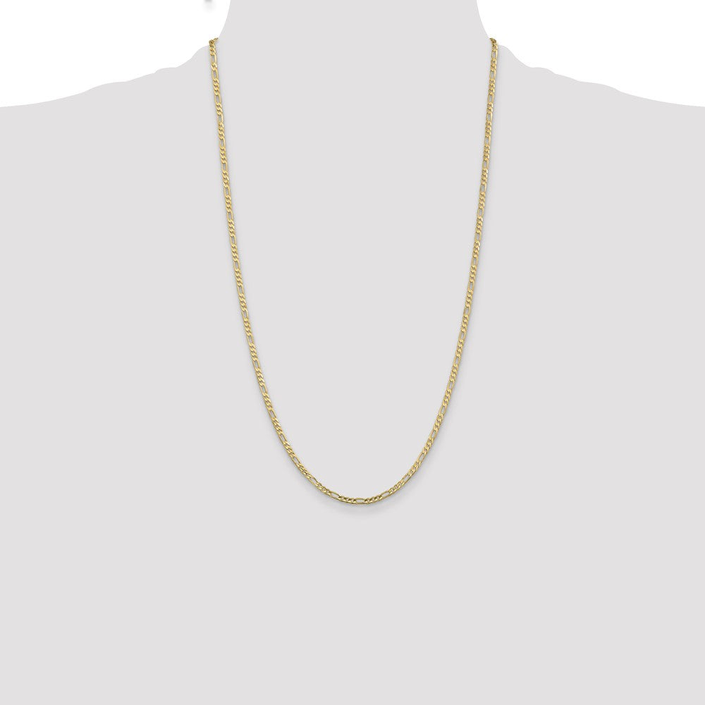 10k Yellow Gold 3 mm Flat Figaro Chain (4.59 grams)