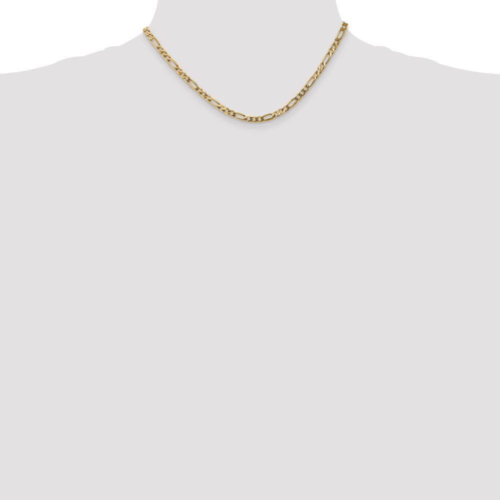 10k Yellow Gold 4 mm Flat Figaro Chain (6.95 grams)