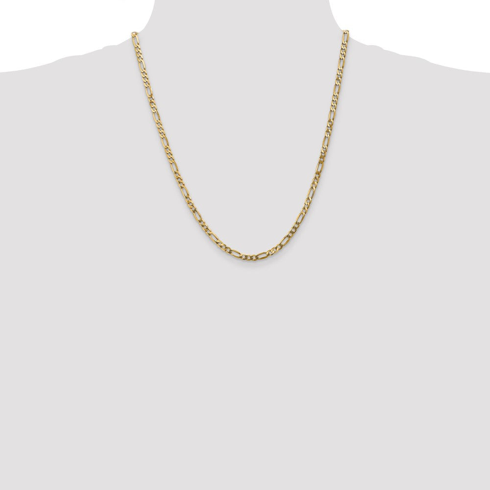 10k Yellow Gold 4 mm Flat Figaro Chain (6.95 grams)
