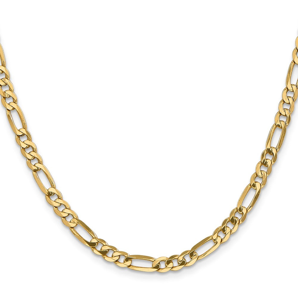 10k Yellow Gold 4.75 mm Flat Figaro Chain (10.36 grams)