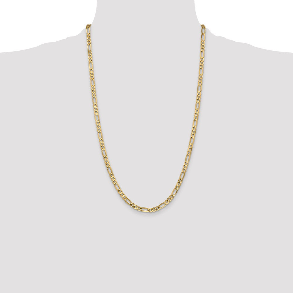 10k Yellow Gold 4.75 mm Flat Figaro Chain (10.36 grams)